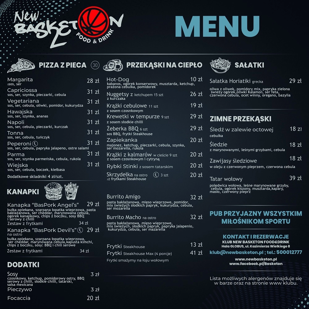 Menu Na Wynos I Z Dowozem Pizza Z Pieca Frytki Kanapki